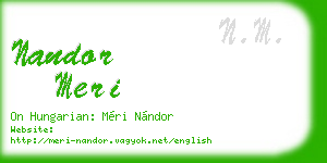 nandor meri business card